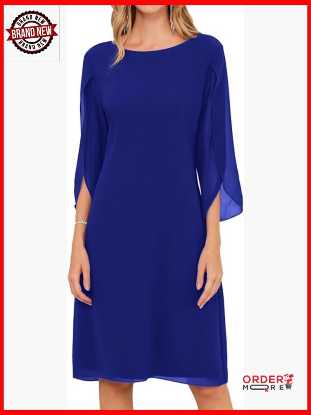 Elegant Chiffon Wedding Guest Cocktail Midi Dress